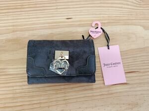 NWT Juicy Couture Wallet Womens Double Sided Trifold Card Holder Chocolate Brown